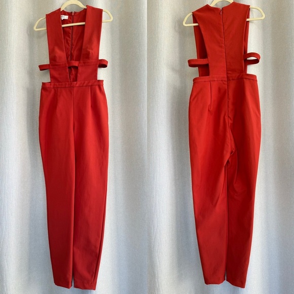 House of CB Alexis Sleeveless Orange Jumpsuit M - Picture 3 of 14